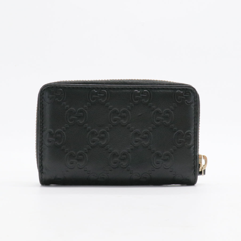 Zip Around Card Case Guccissima Leather
