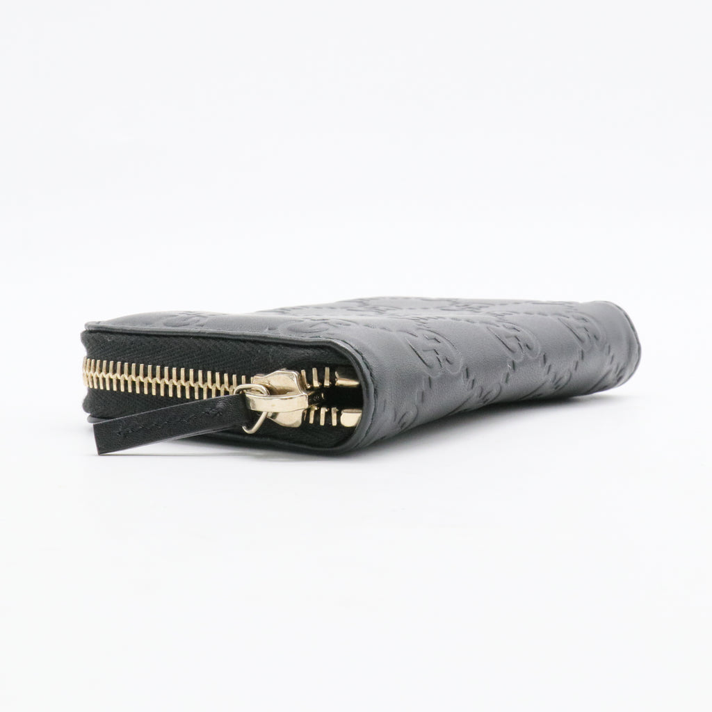 Zip Around Card Case Guccissima Leather