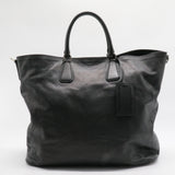 Black Vitello Daino Leather Tote