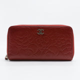 Zip Around Wallet Camellia Lambskin Small