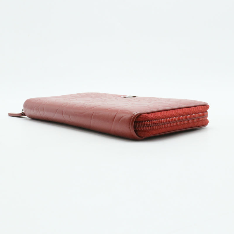 Zip Around Wallet Camellia Lambskin Small