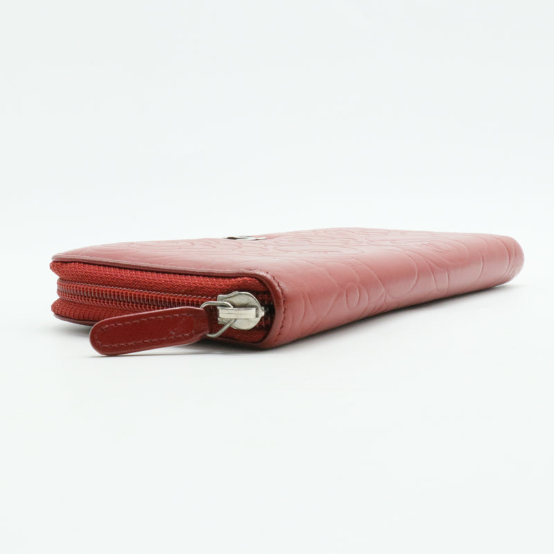 Zip Around Wallet Camellia Lambskin Small