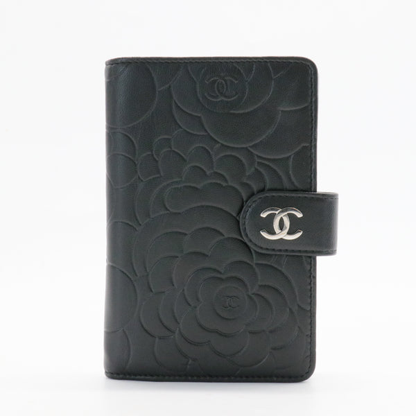 CC French Wallet Camellia Lambskin Small