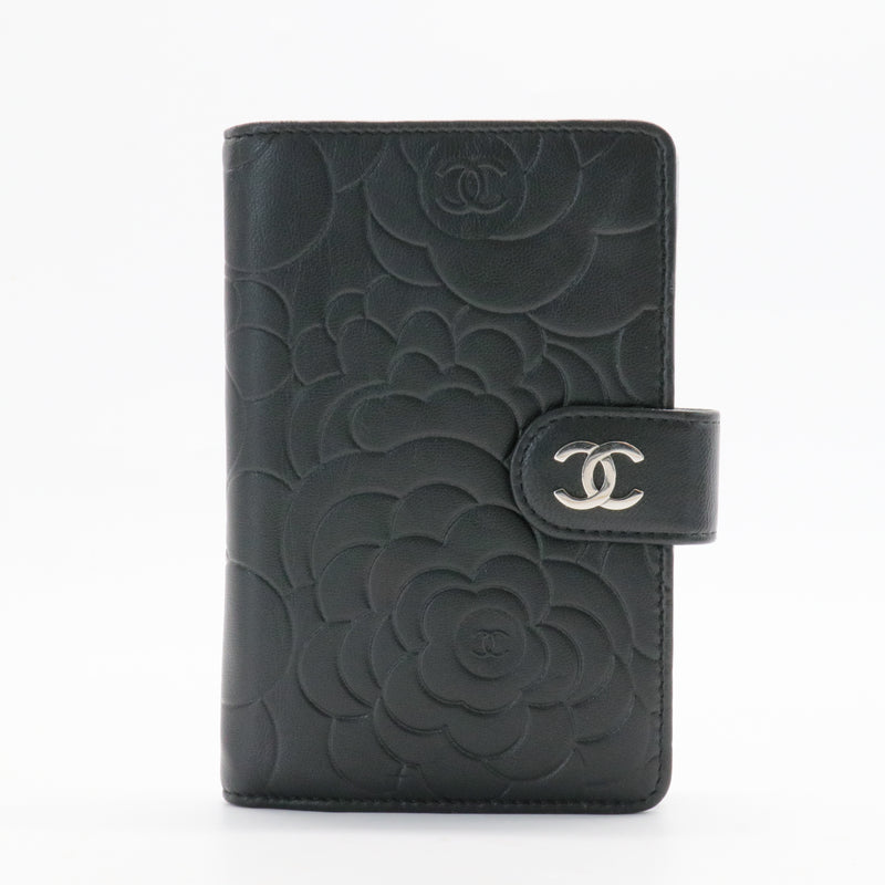 CC French Wallet Camellia Lambskin Small