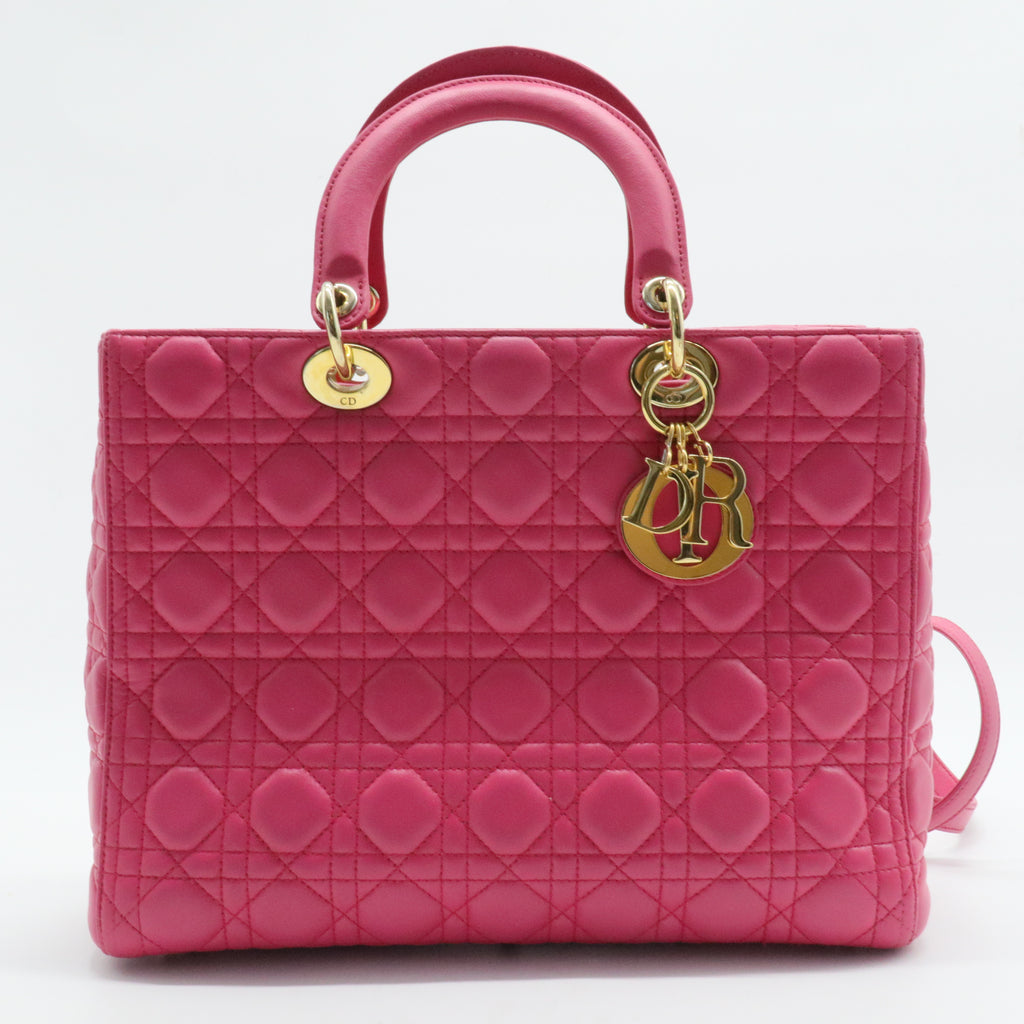 Lady Dior Bag Cannage Quilt Lambskin Large