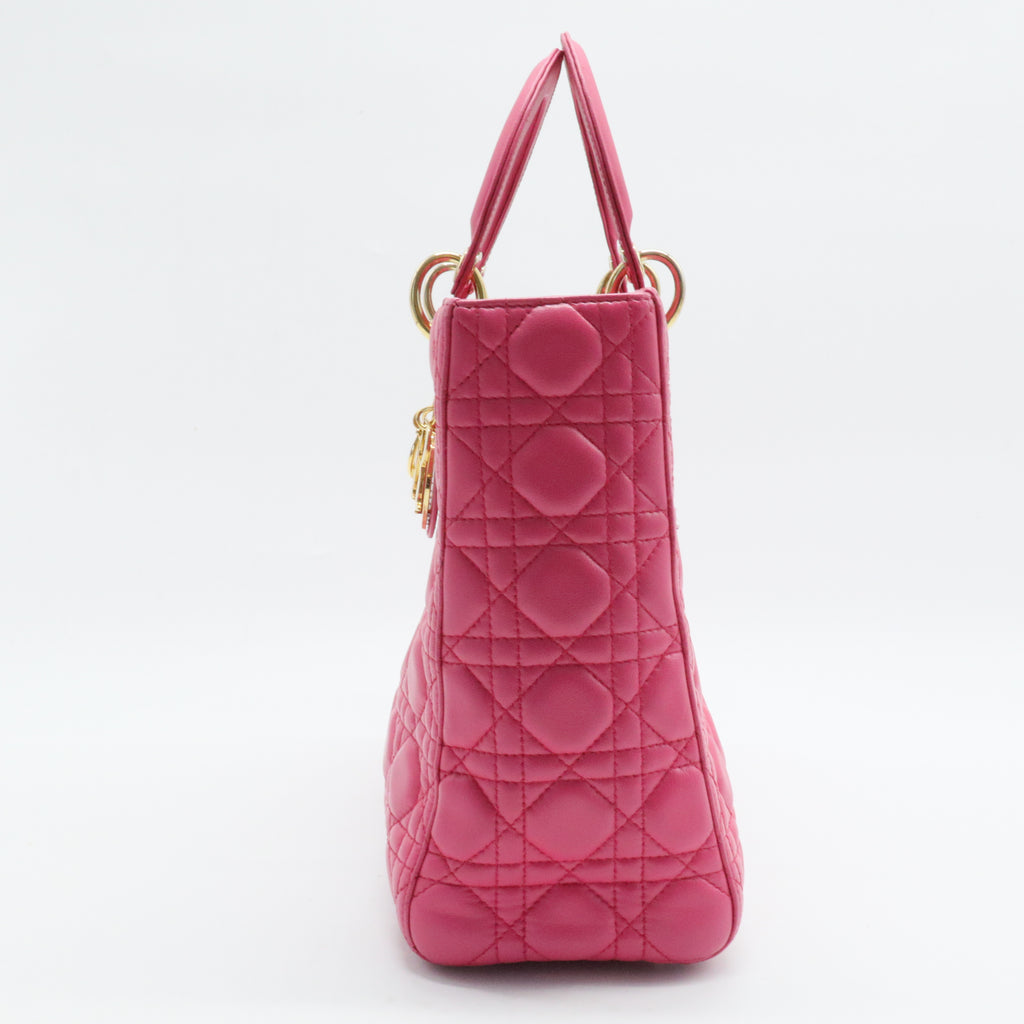 Lady Dior Bag Cannage Quilt Lambskin Large