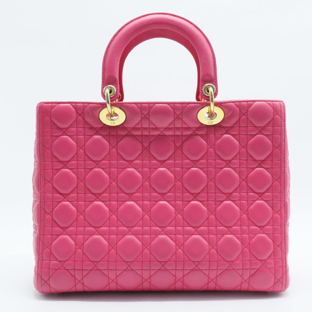 Lady Dior Bag Cannage Quilt Lambskin Large