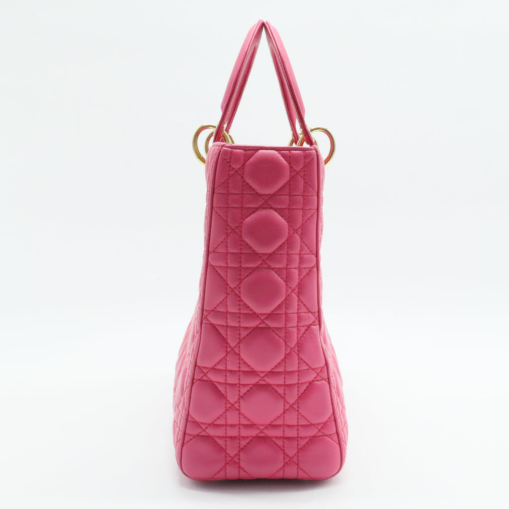 Lady Dior Bag Cannage Quilt Lambskin Large