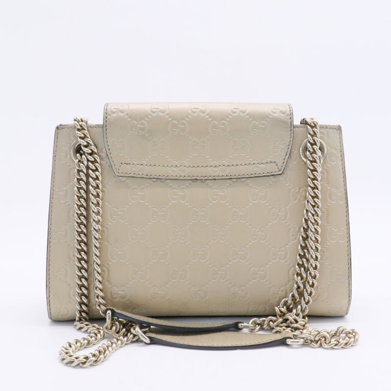 Emily Chain Flap Shoulder Bag Guccissima Leather Small