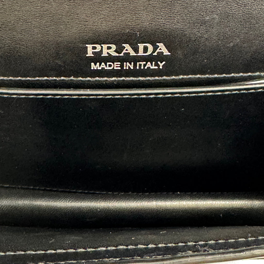 Crystal Ribbon Shoulder Bag City Calf and Crocodile Embossed Leather Small