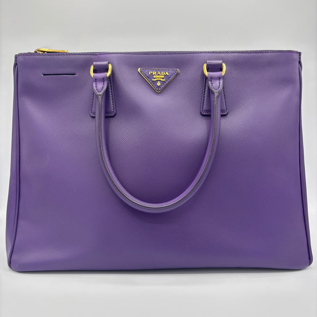 Double Zip Lux Tote Saffiano Leather Large