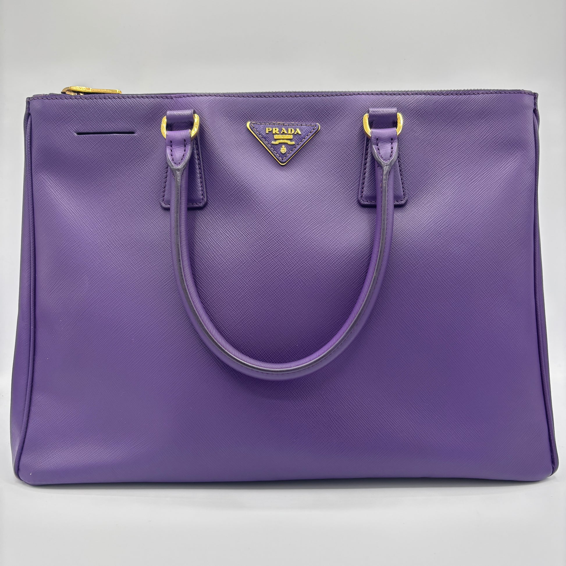 Double Zip Lux Tote Saffiano Leather Large