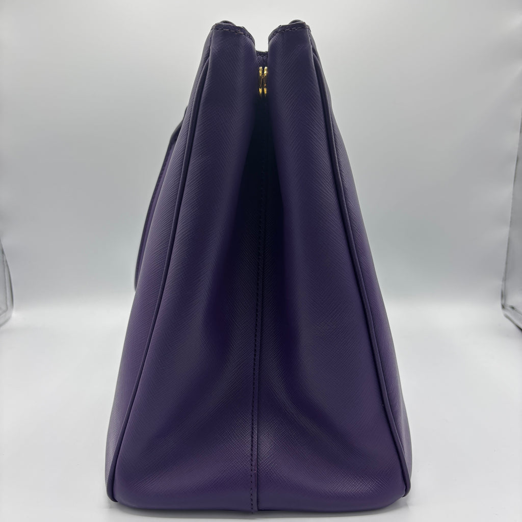 Double Zip Lux Tote Saffiano Leather Large