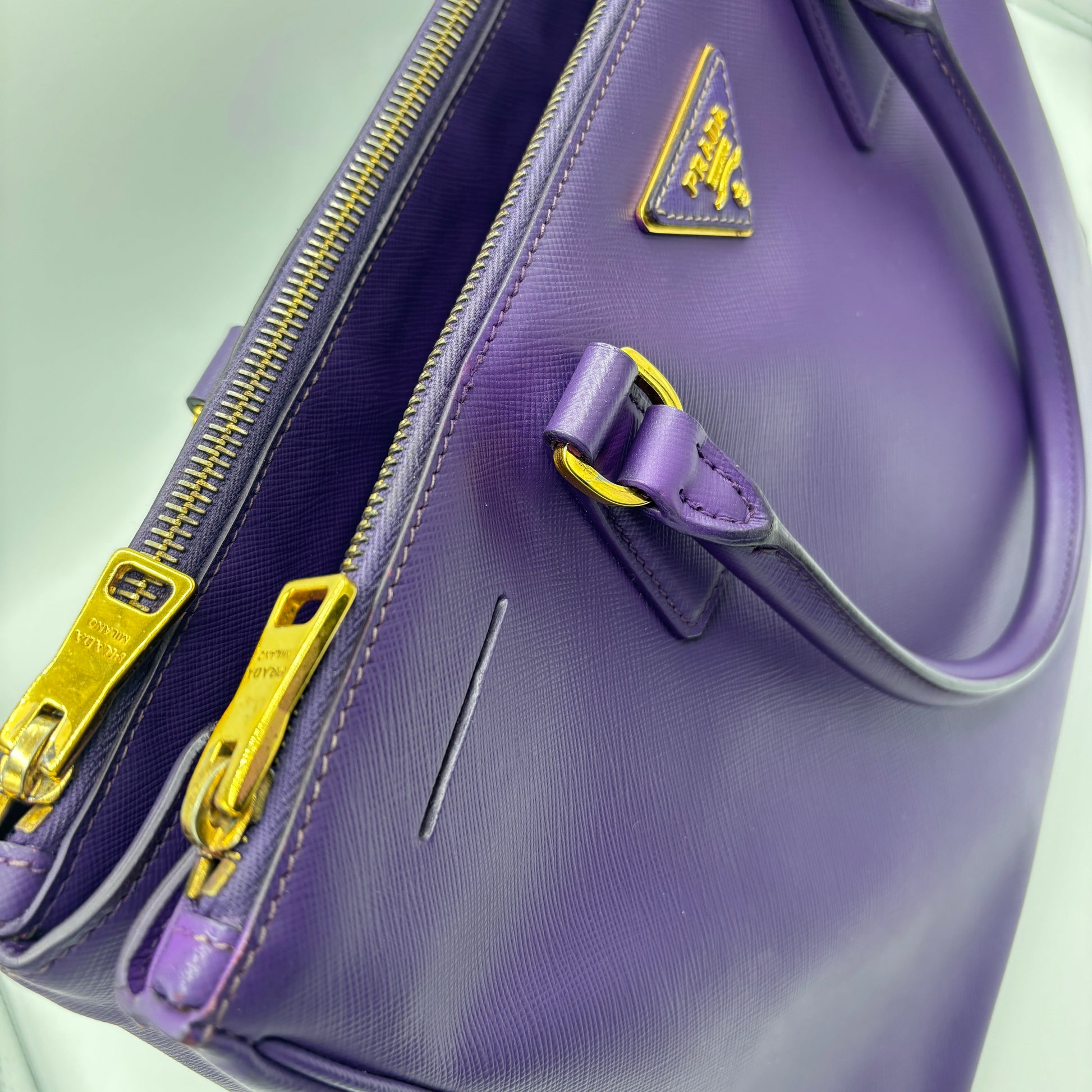 Double Zip Lux Tote Saffiano Leather Large