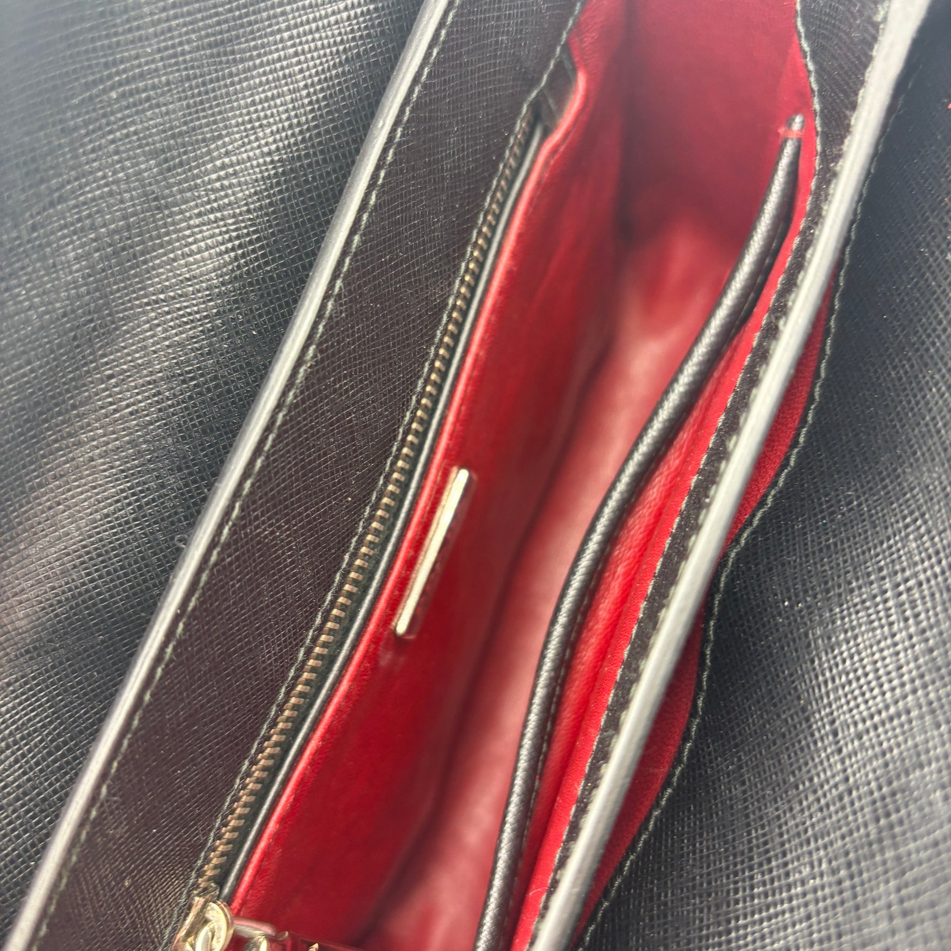 Turn Lock Shoulder Bag Studded Saffiano Leather Small