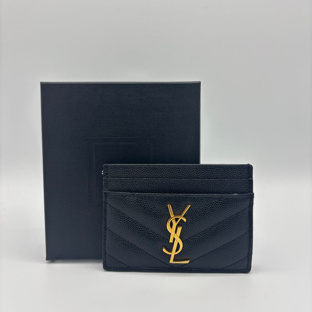 Classic Monogram Card Holder Matelasse Chevron Leather