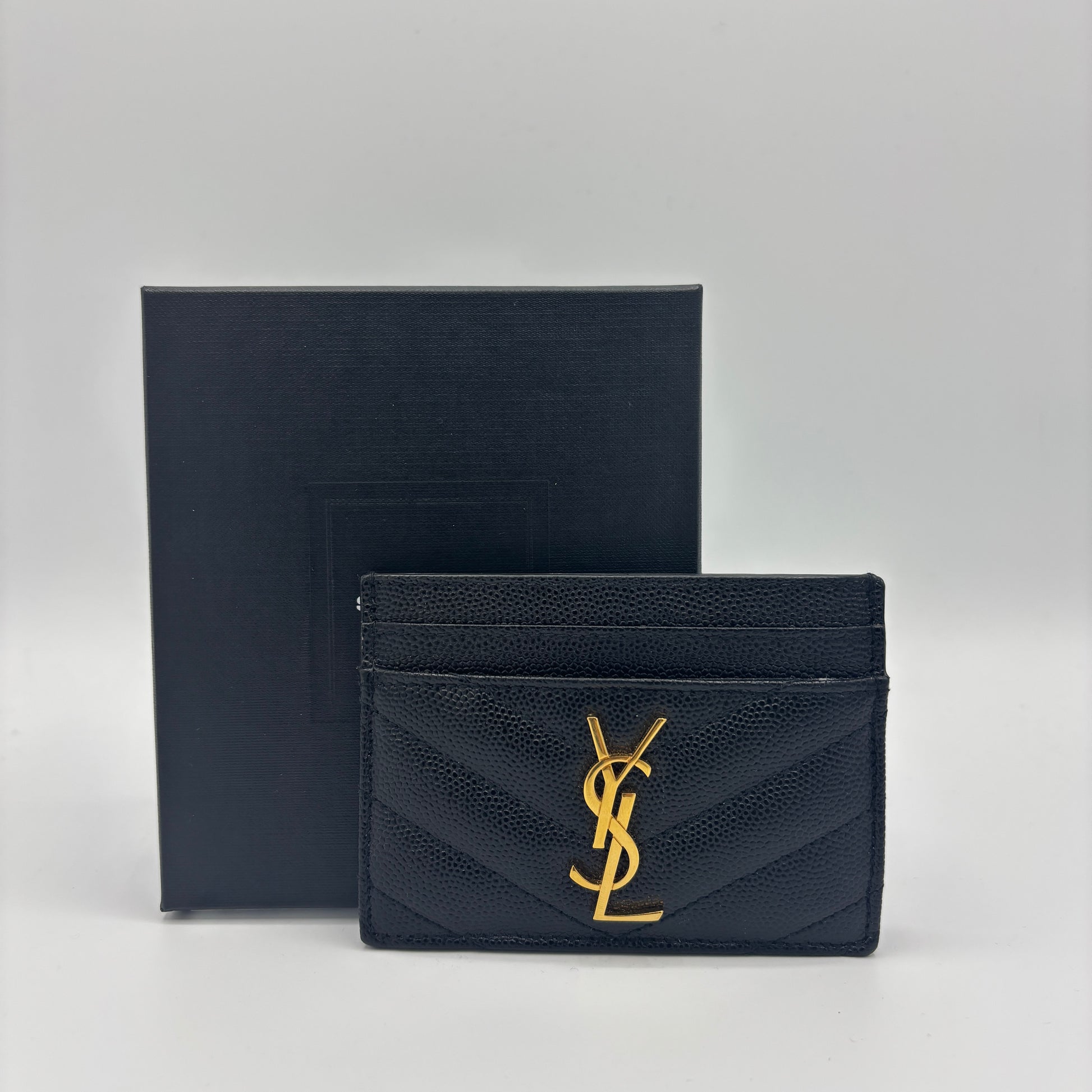 Classic Monogram Card Holder Matelasse Chevron Leather