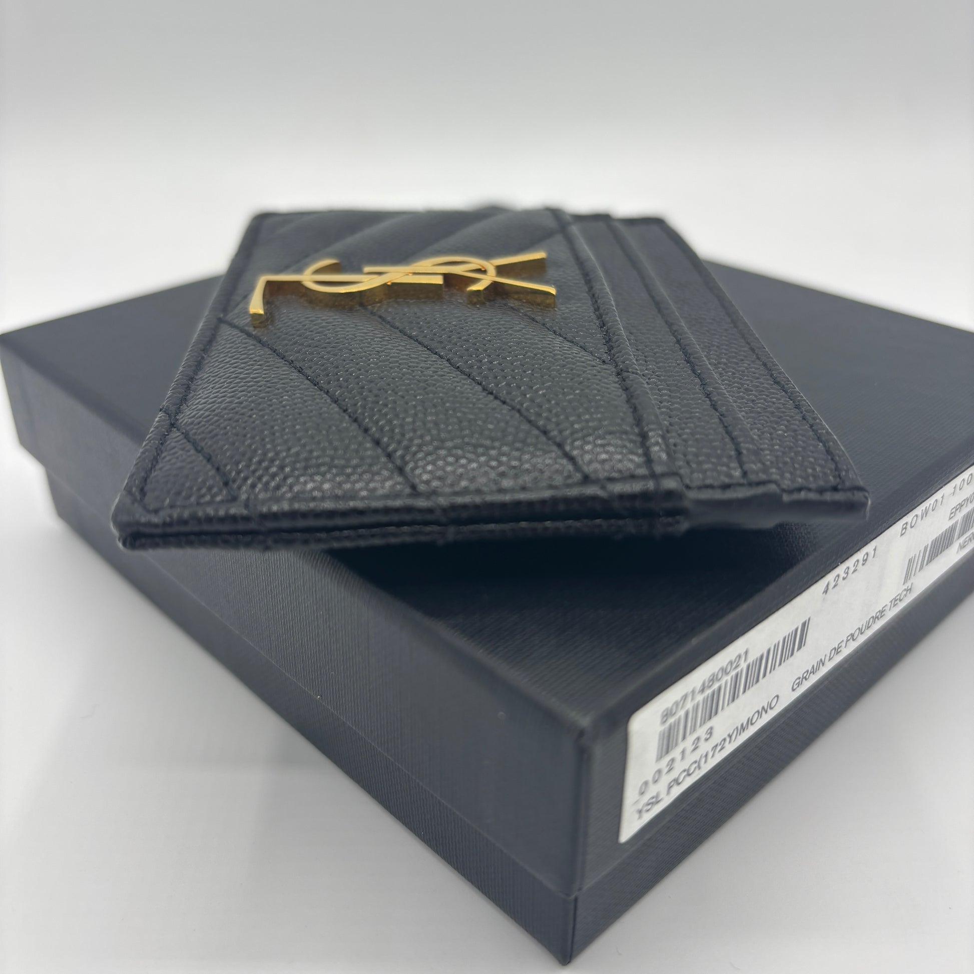Classic Monogram Card Holder Matelasse Chevron Leather