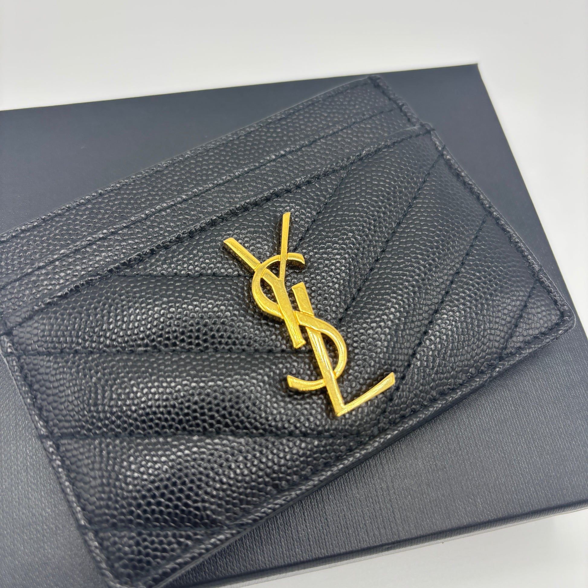 Classic Monogram Card Holder Matelasse Chevron Leather