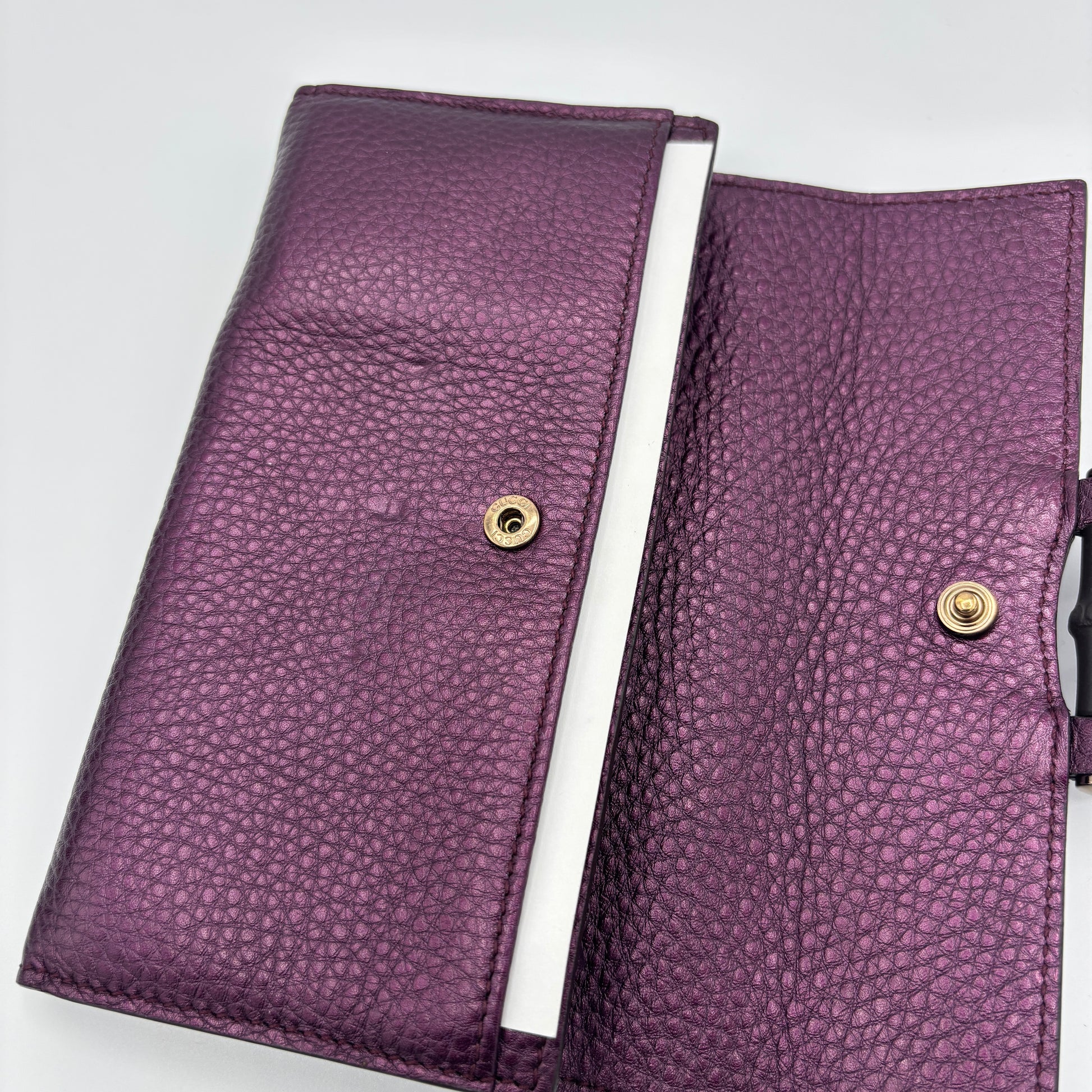 Bamboo Flap Wallet Leather