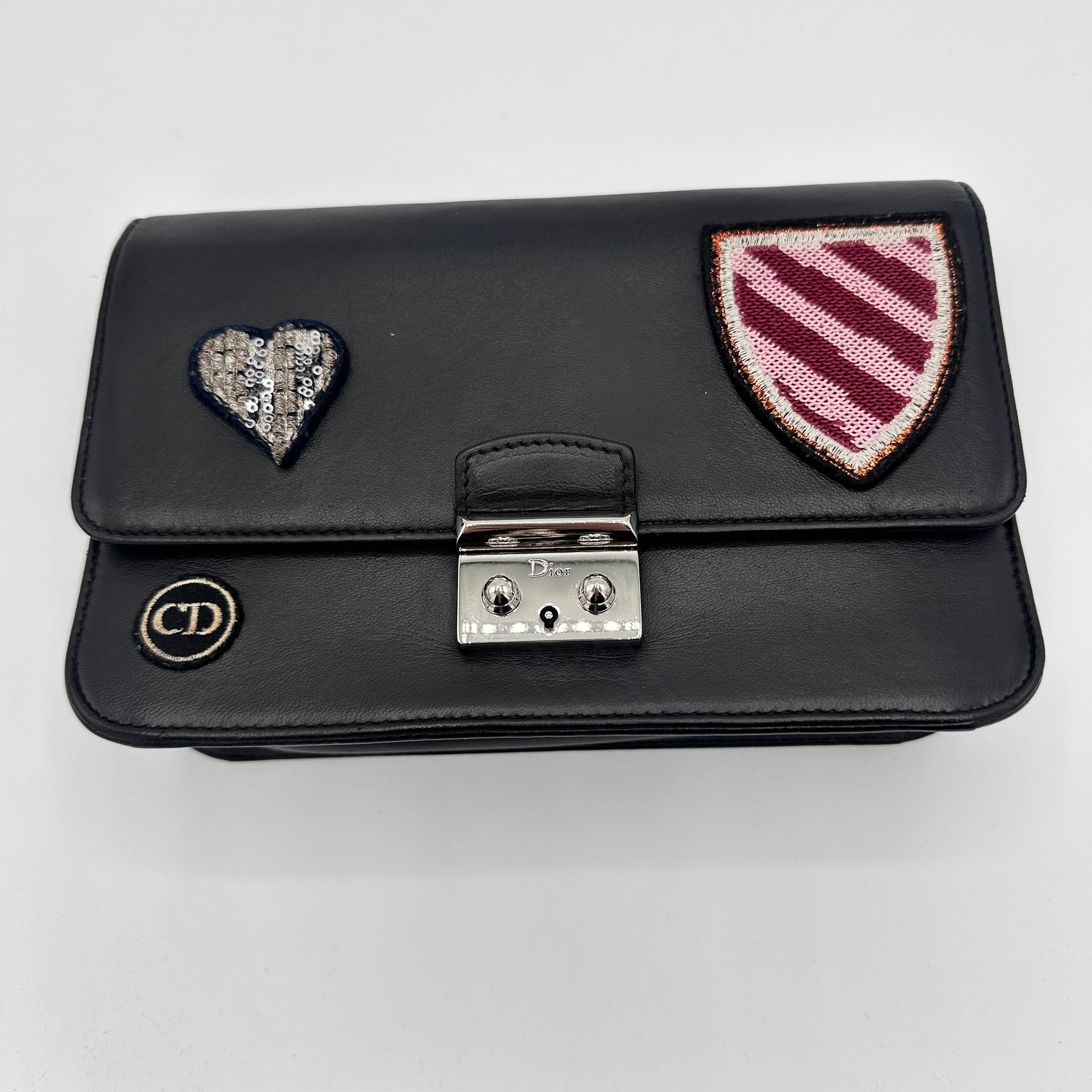 Miss Dior Promenade Heart Badges Leather Noir