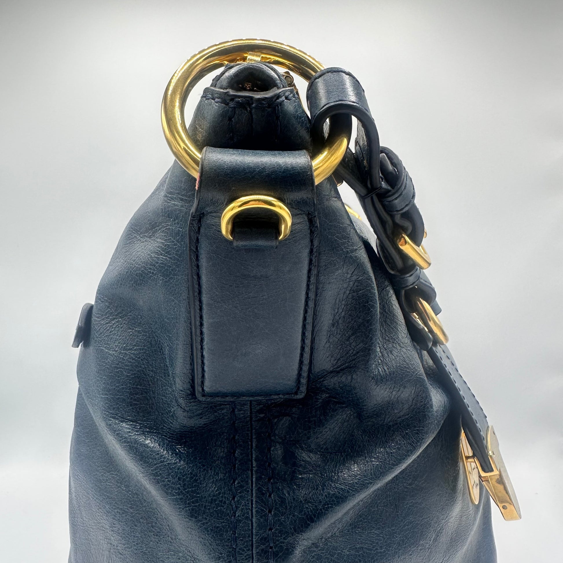 Vitello Shine Hobo Denim