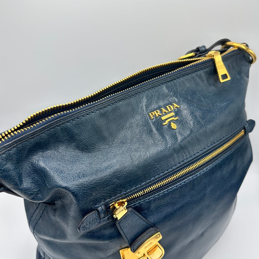 Vitello Shine Hobo Denim