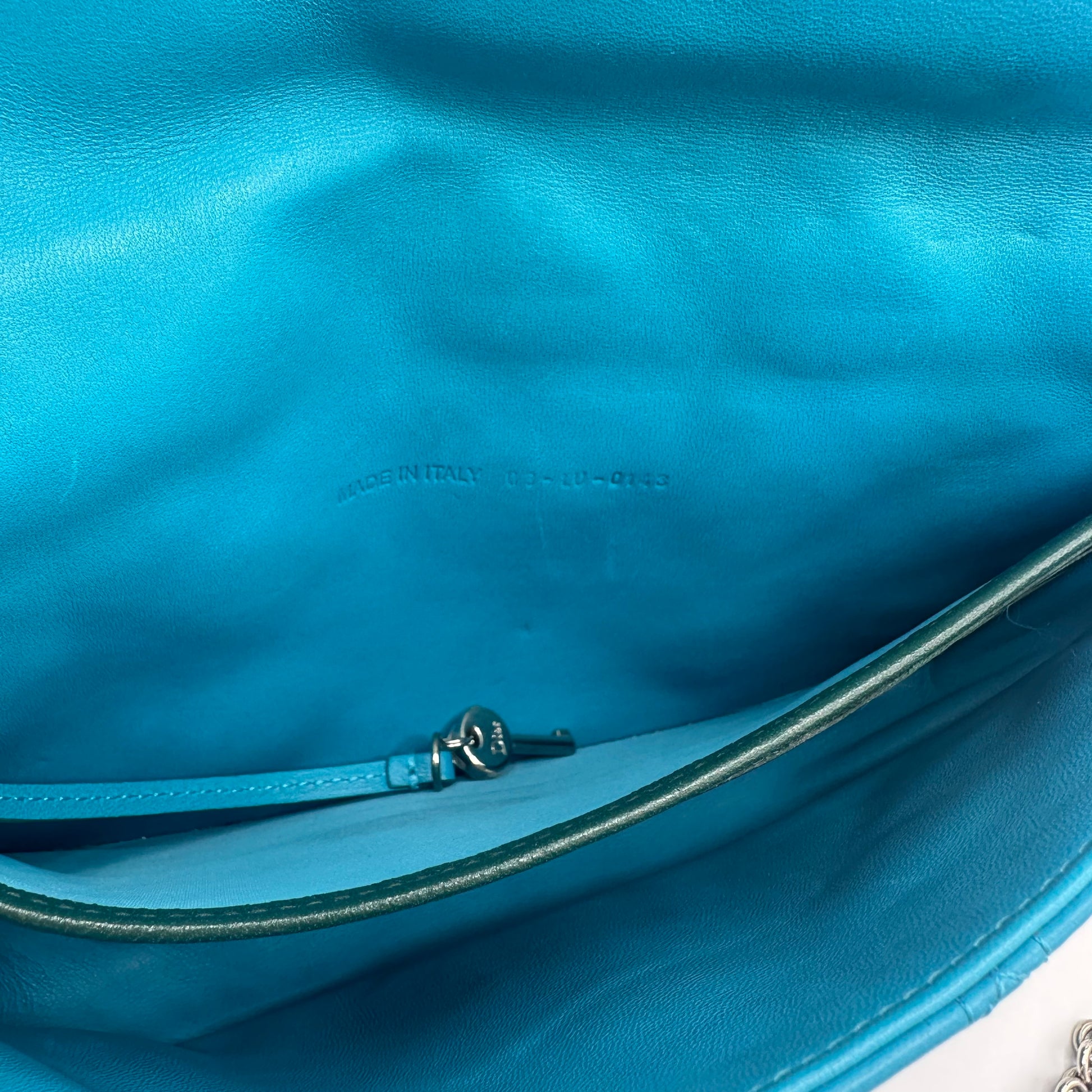 Miss Dior Cannage Chain Wallet Blue