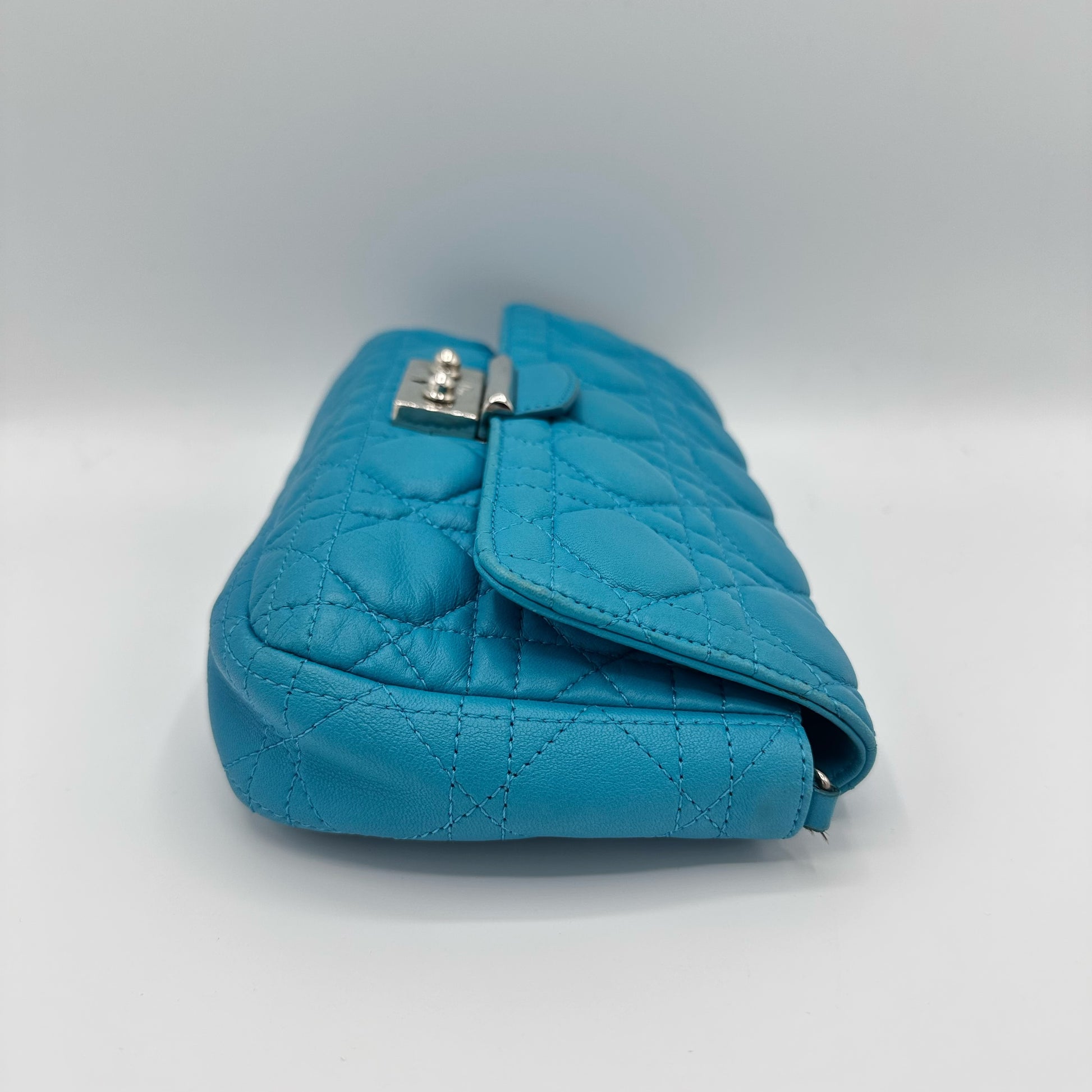 Miss Dior Cannage Chain Wallet Blue