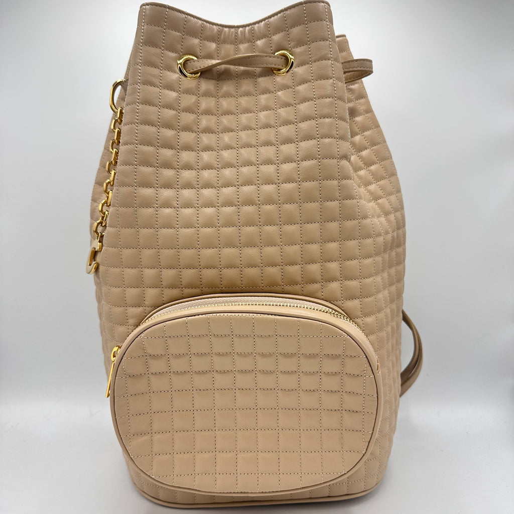 Celine Beige C Charm Bucket Bag