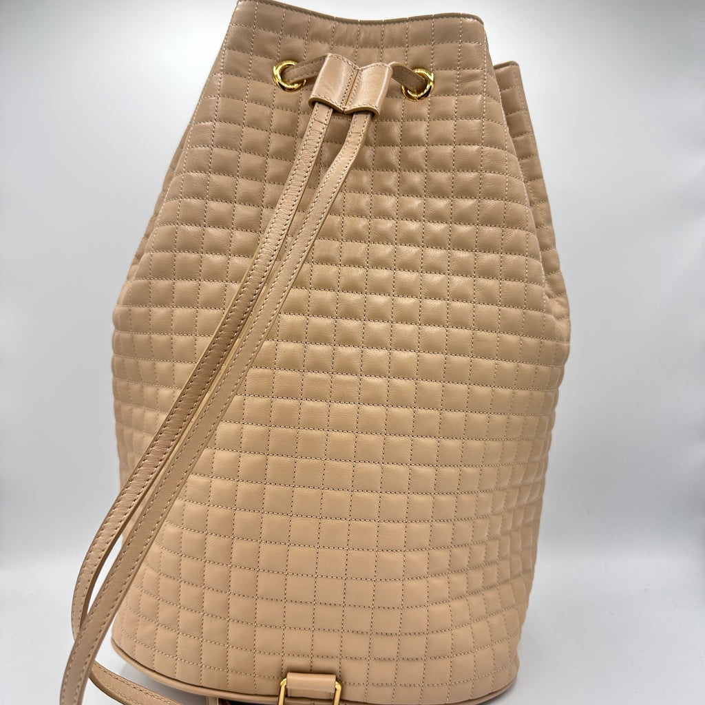 Celine Beige C Charm Bucket Bag