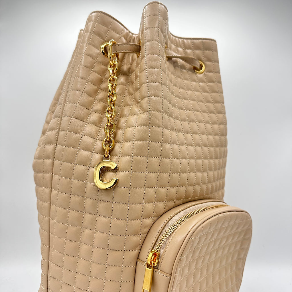 Celine Beige C Charm Bucket Bag