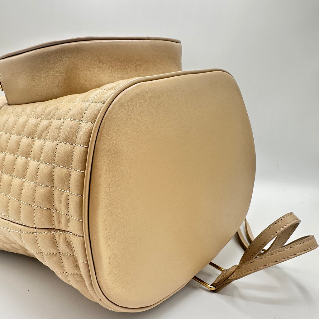 Celine Beige C Charm Bucket Bag