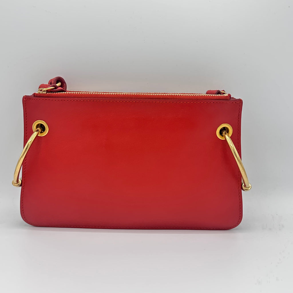 Calfskin Suede Small Roy Bag Earthy Red
