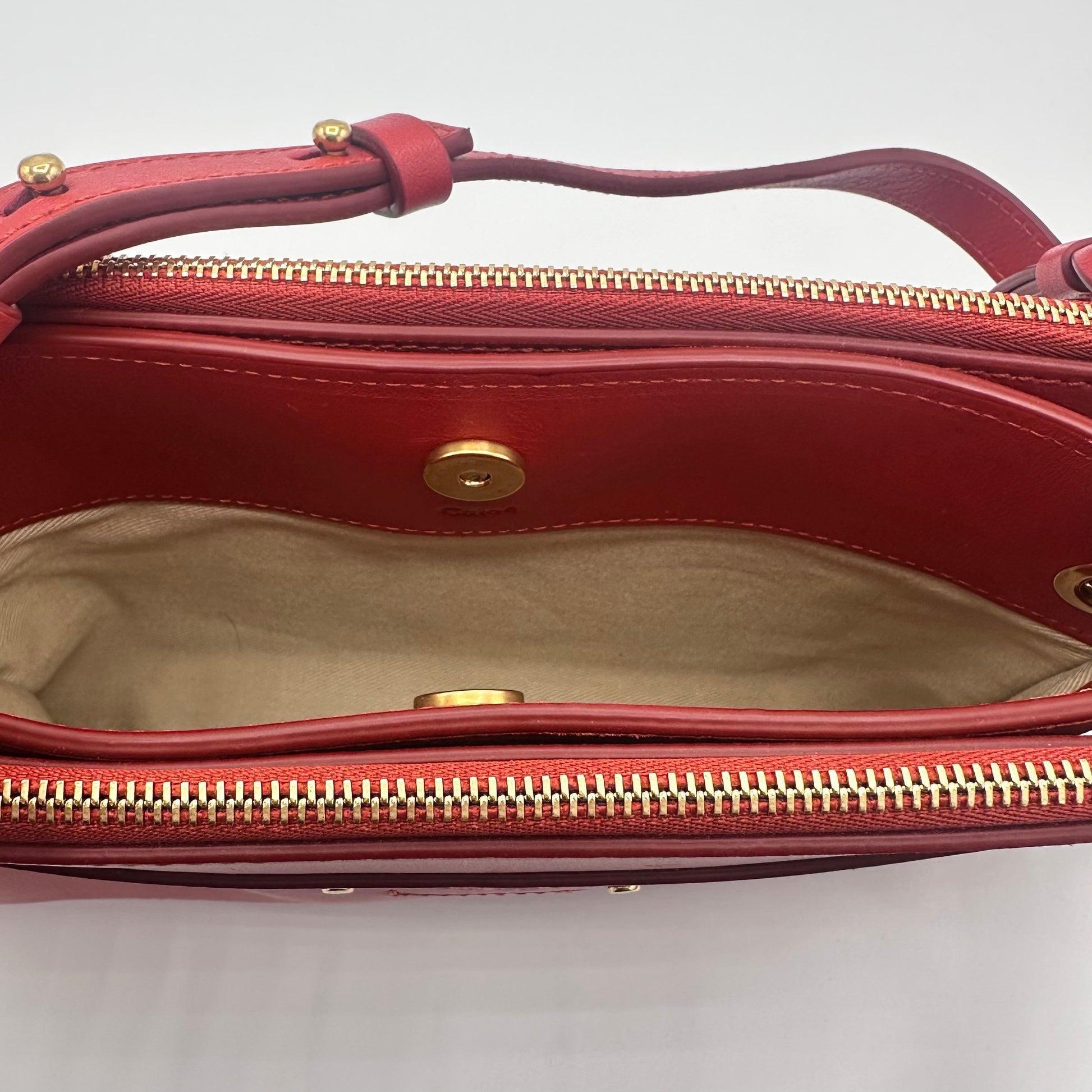 Calfskin Suede Small Roy Bag Earthy Red