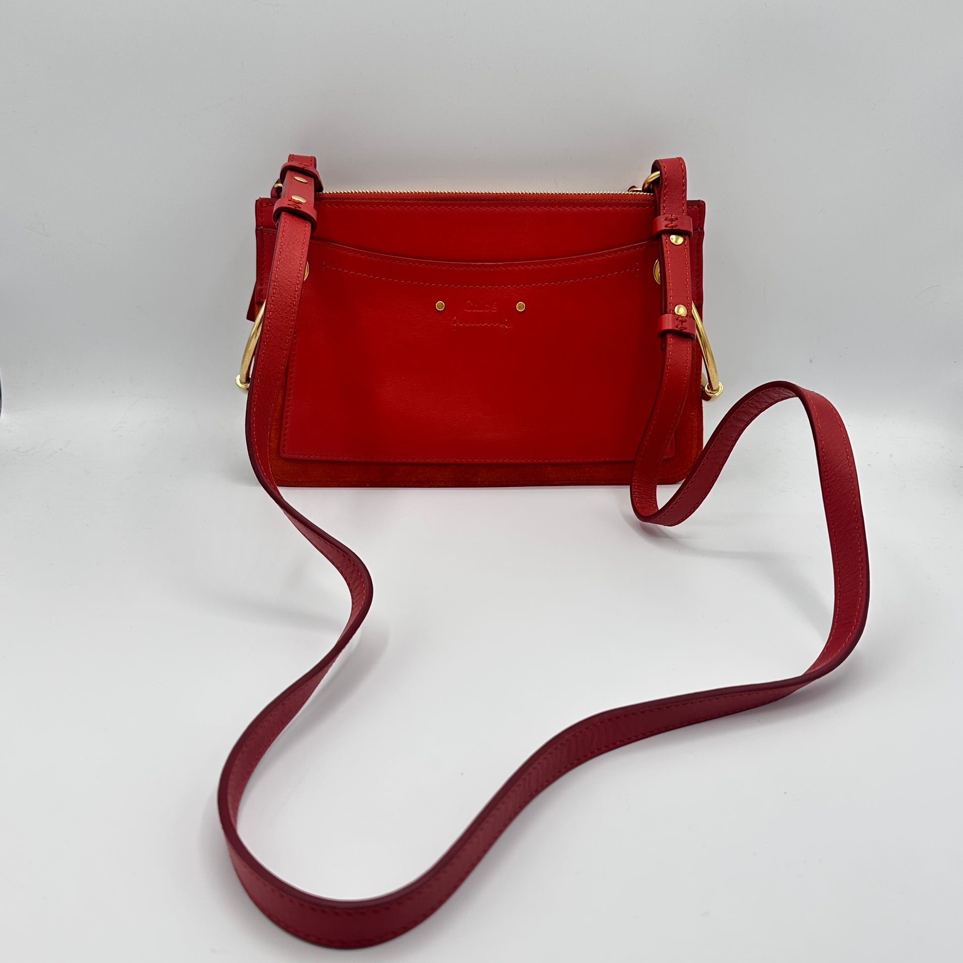 Calfskin Suede Small Roy Bag Earthy Red