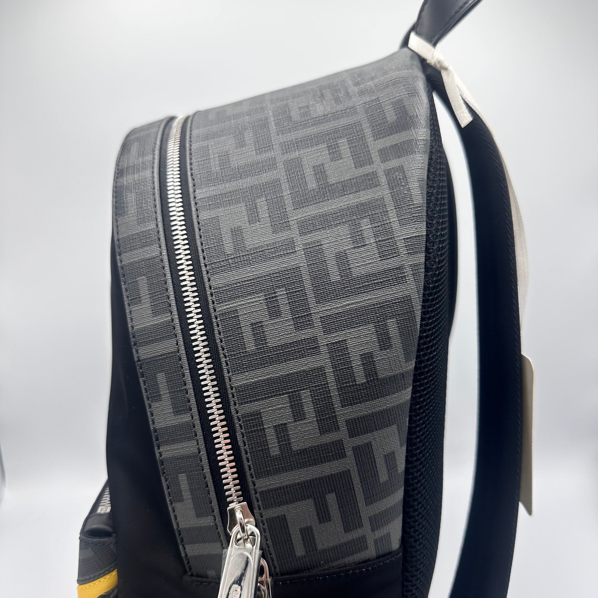 Fendi Black Zucca Coated Canvas and Nylon Diagonal Backpack
