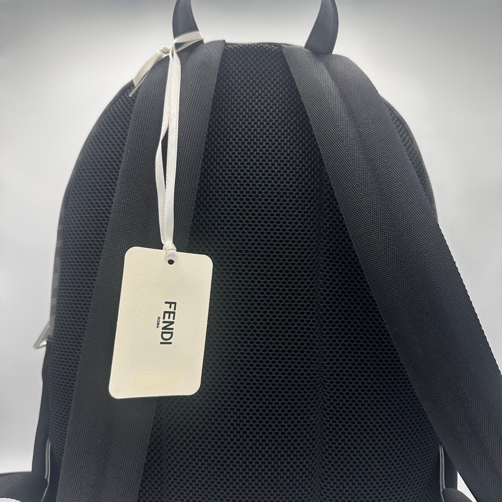 Fendi Black Zucca Coated Canvas and Nylon Diagonal Backpack