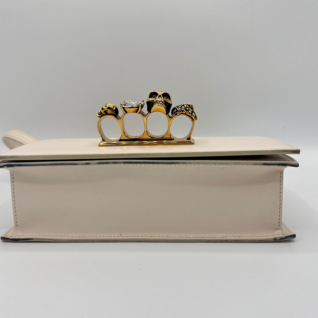 Calfskin Jeweled Satchel Ivory