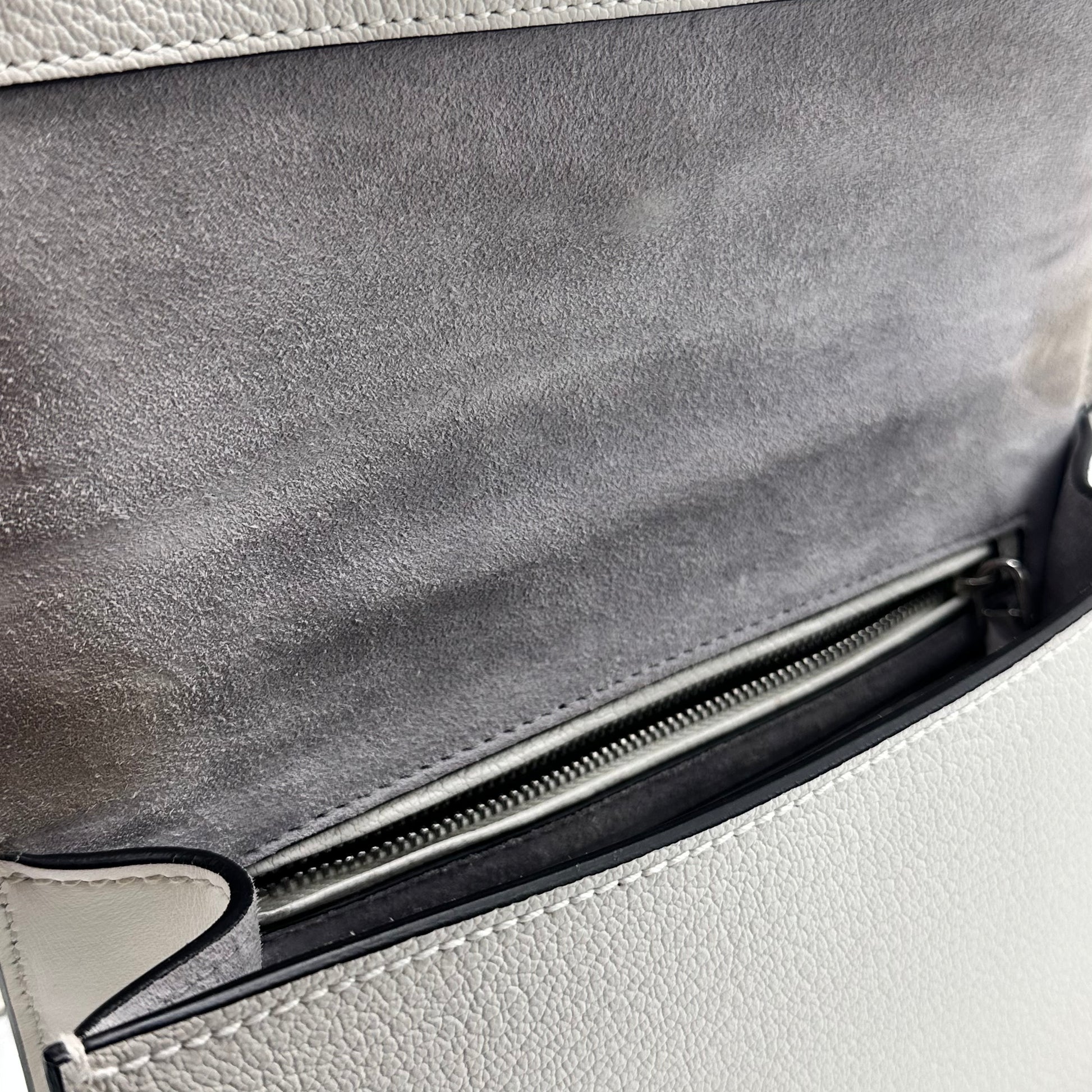 Madras Crystal Buckle Shoulder Bag Leather Small