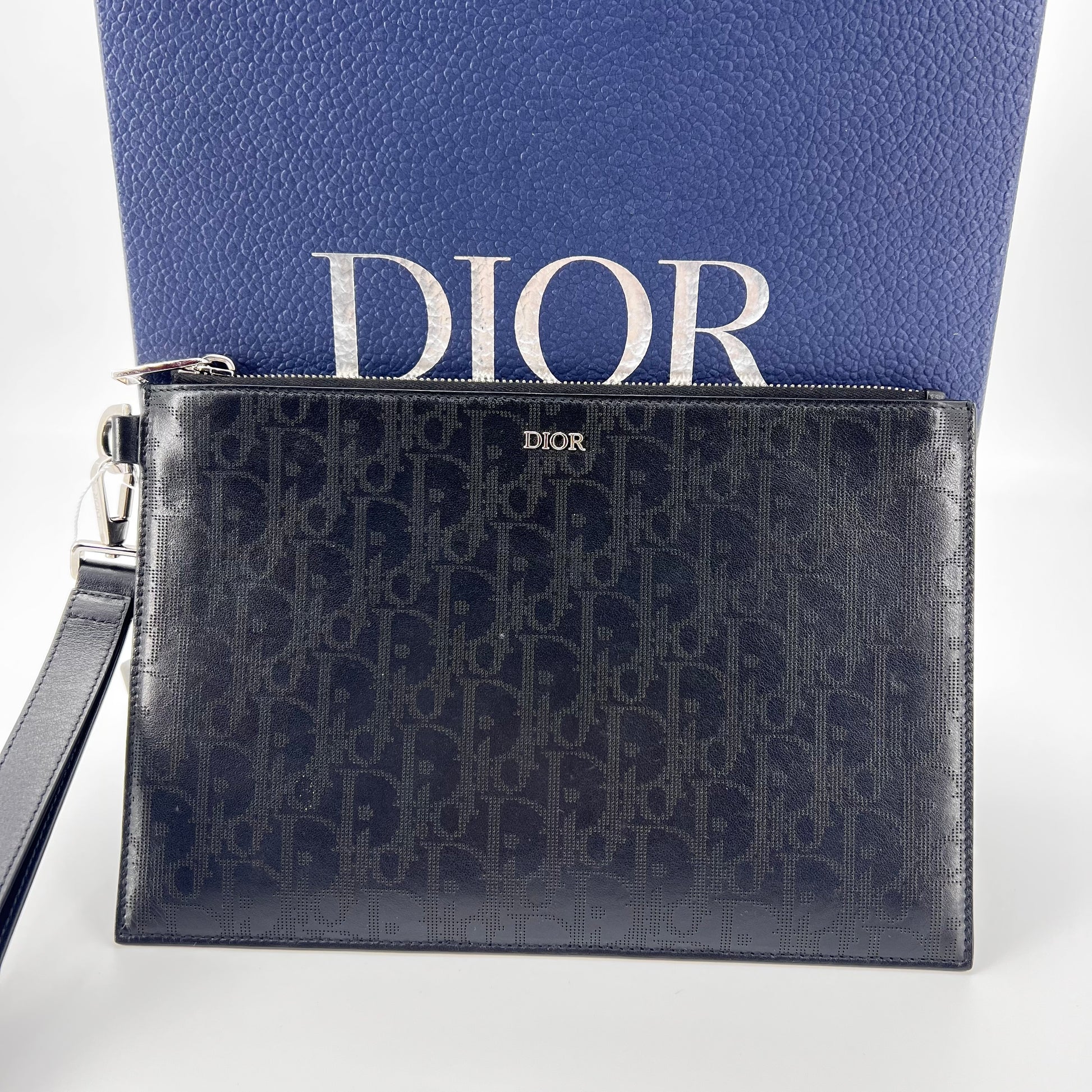 A5 Triangle Pouch- Black Dior Oblique Jacquard twins