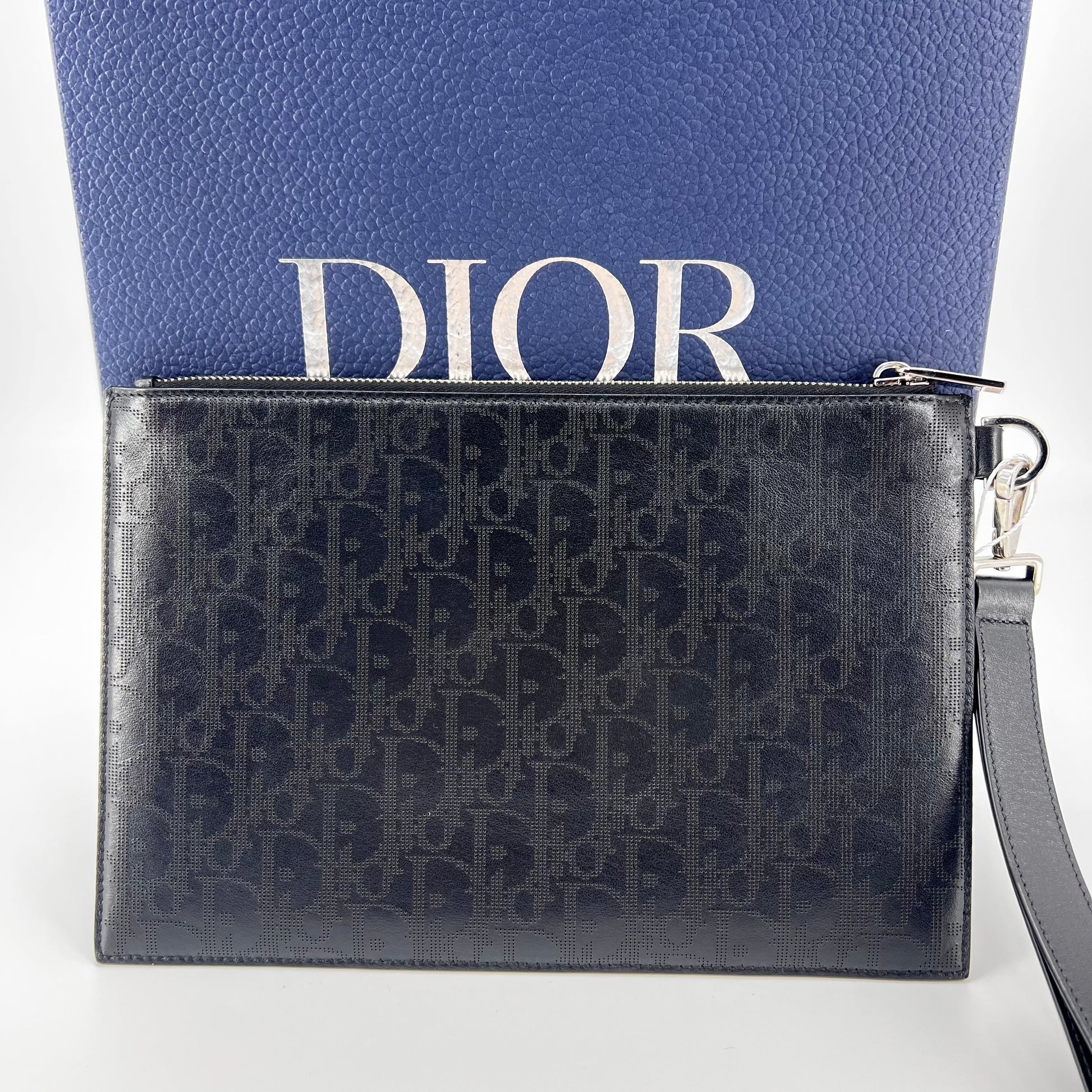 A5 Triangle Pouch- Black Dior Oblique Jacquard twins