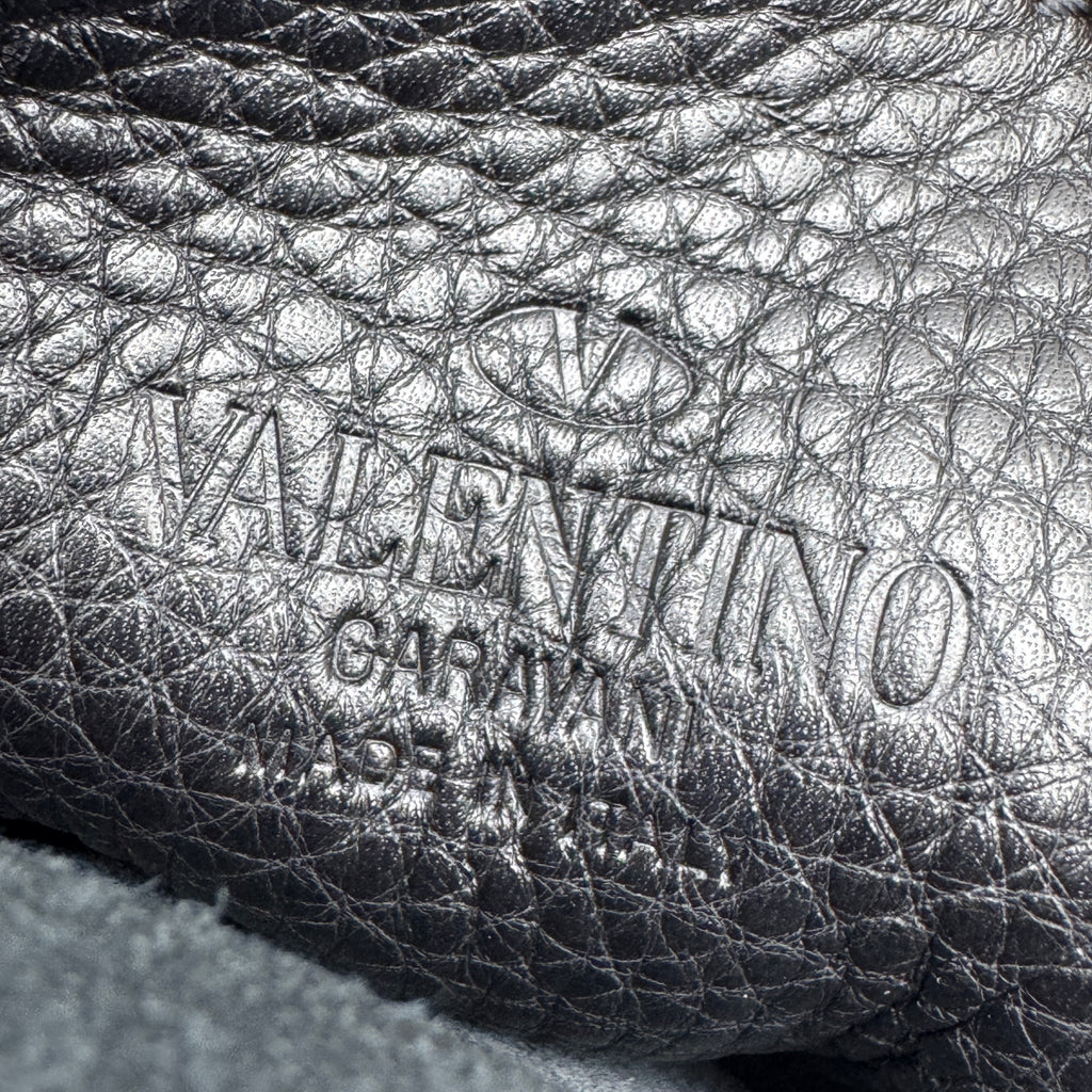Grained Calfskin Medium Rockstud Backpack Black NJ