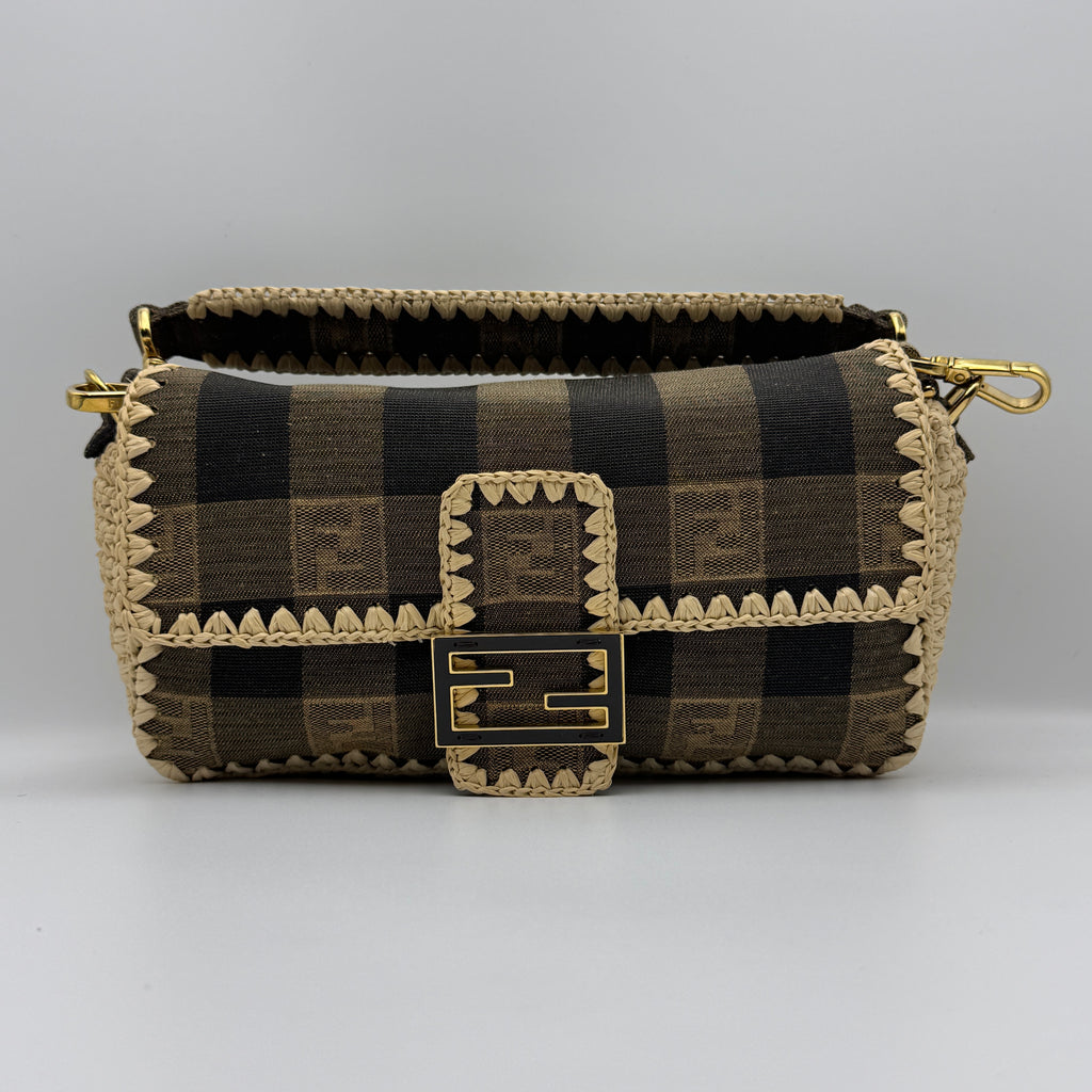 Baguette NM Bag Pequin Canvas with Raffia NJ