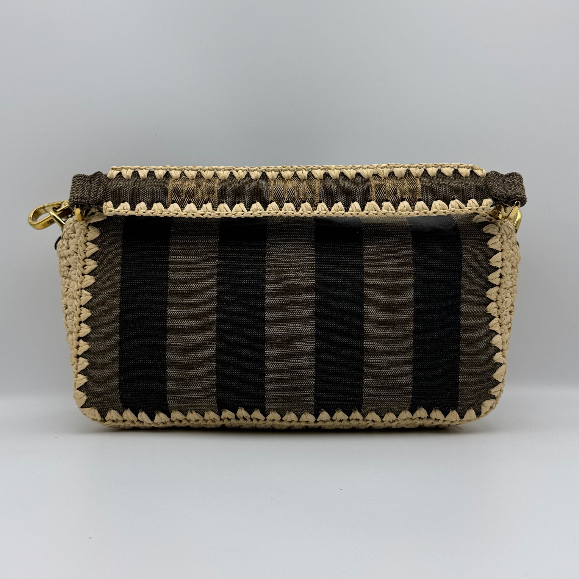 Baguette NM Bag Pequin Canvas with Raffia NJ