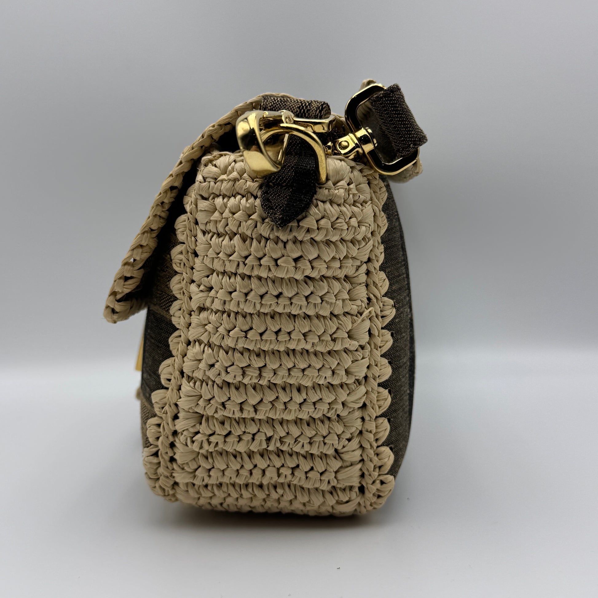 Baguette NM Bag Pequin Canvas with Raffia NJ