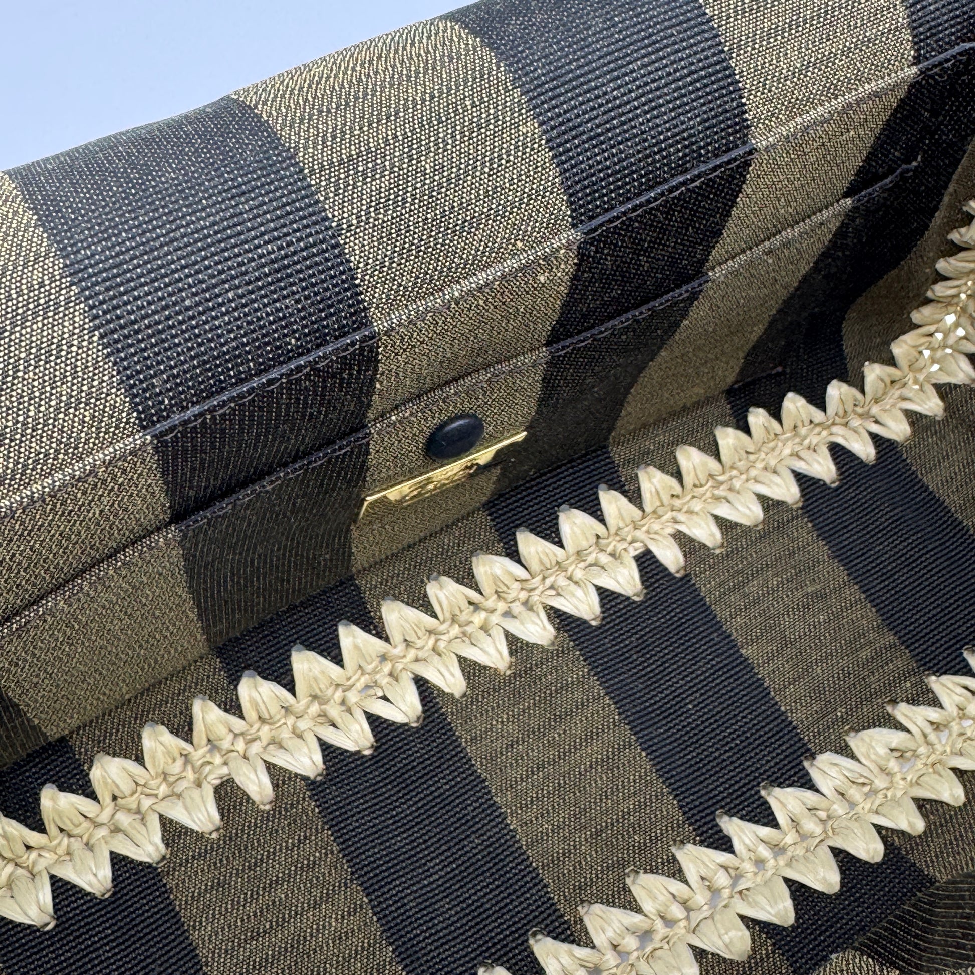 Baguette NM Bag Pequin Canvas with Raffia NJ