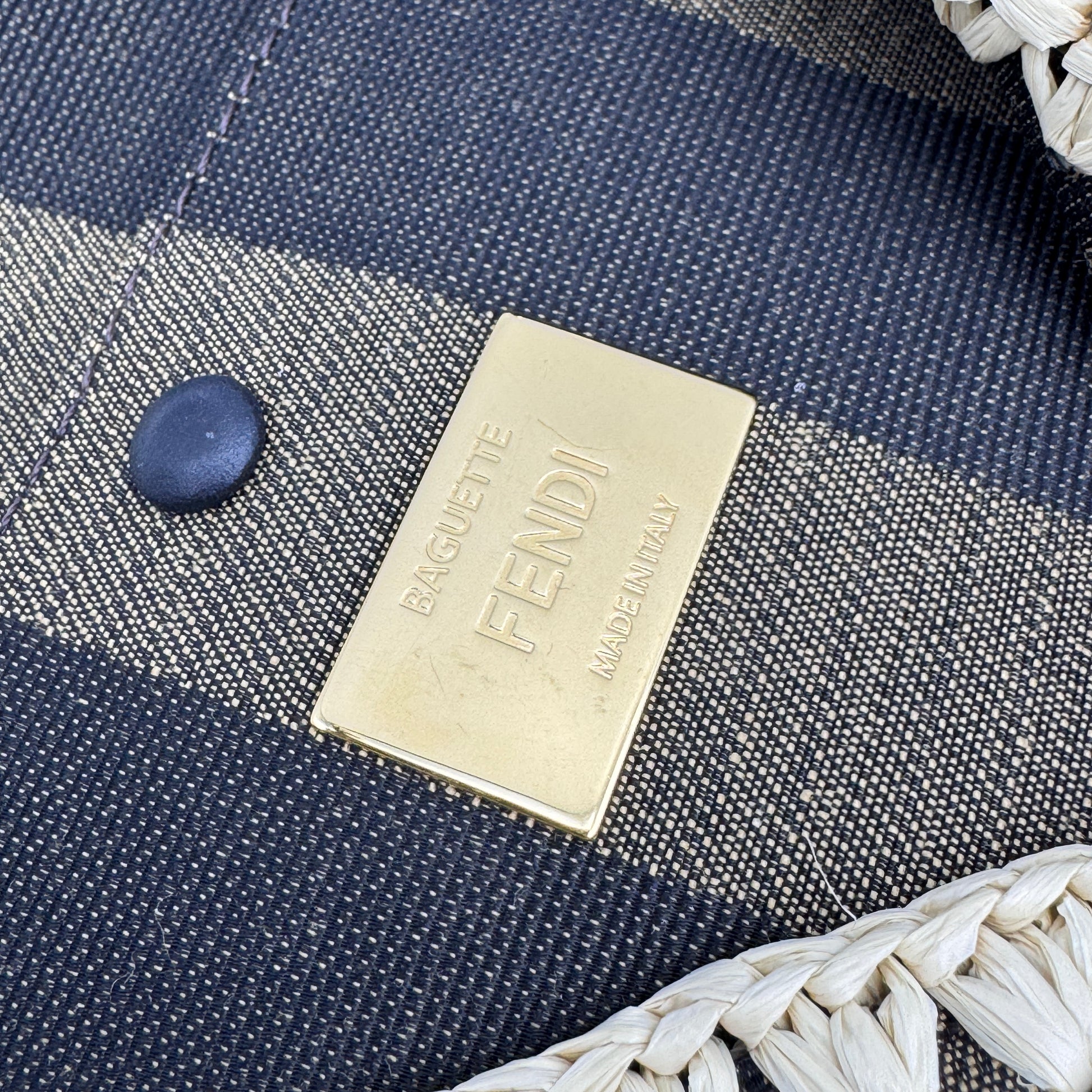Baguette NM Bag Pequin Canvas with Raffia NJ