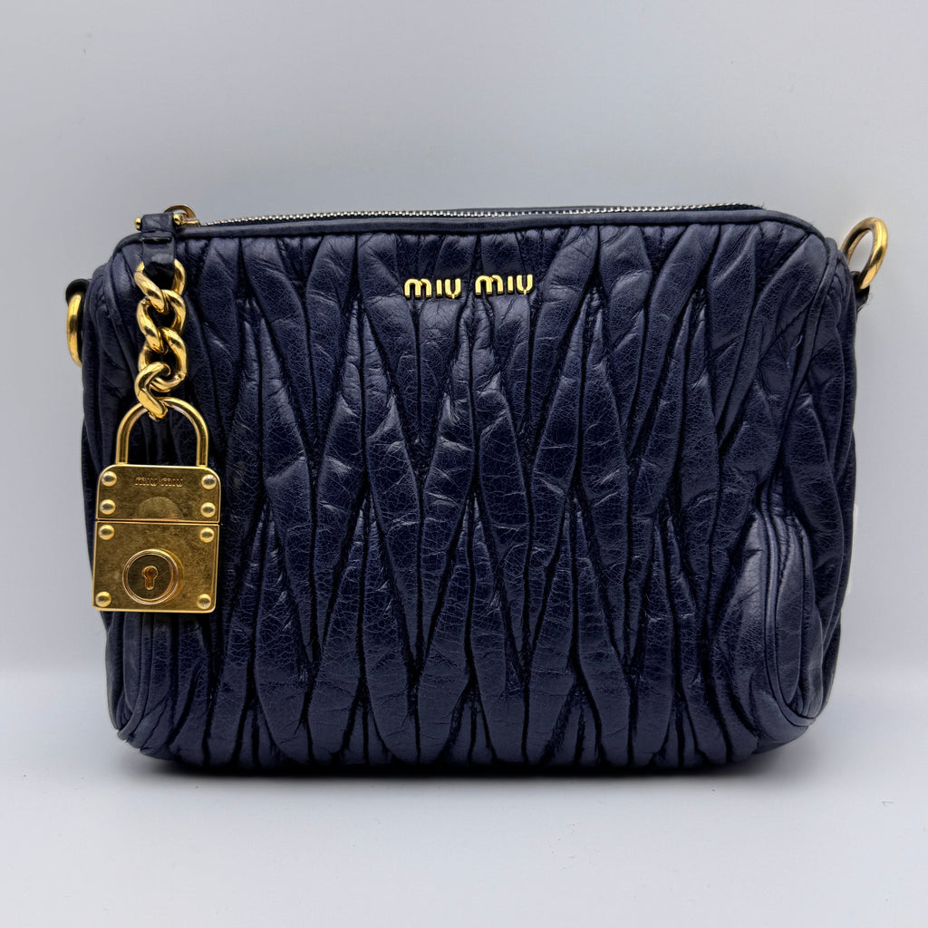 Nappa Matelasse Shoulder Bag Bleuette NJ