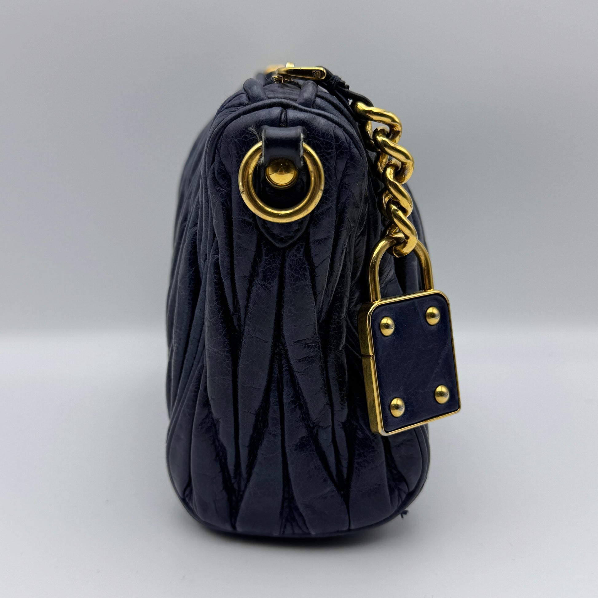 Nappa Matelasse Shoulder Bag Bleuette NJ